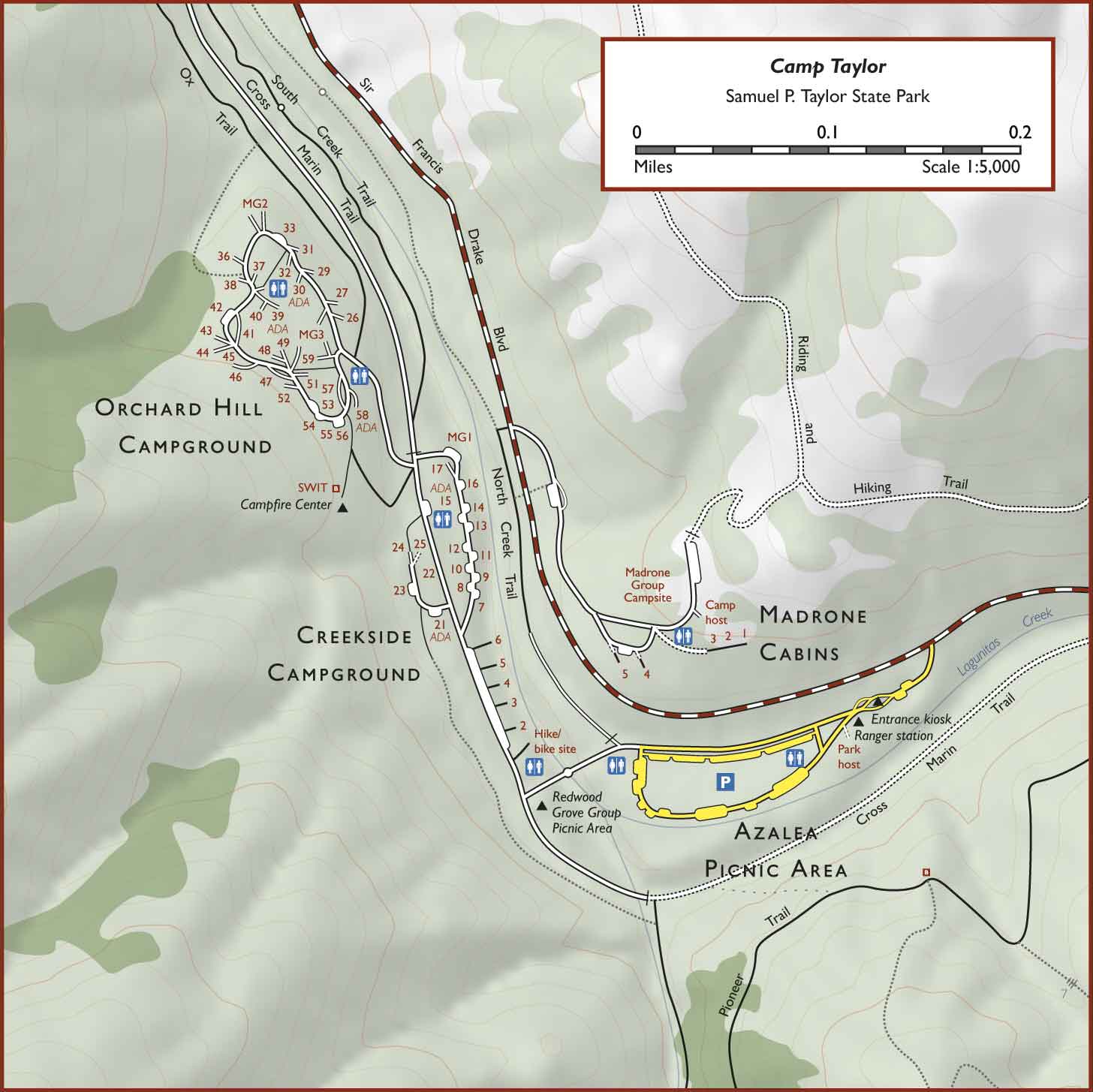 Samuel P Taylor State Park Campground The Happy Campers Club   Camp Taylor Map 